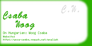 csaba woog business card